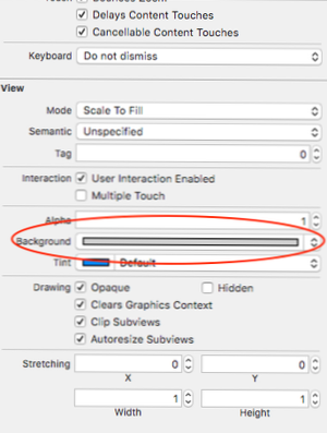 Come posso cambiare il colore di sfondo dell'intestazione superiore?