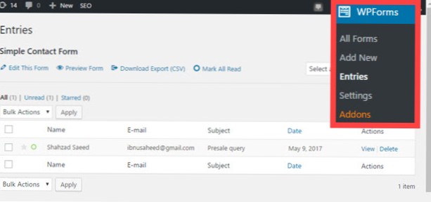 Come invio la posta con i dati del modulo personalizzati utilizzando WordPress?