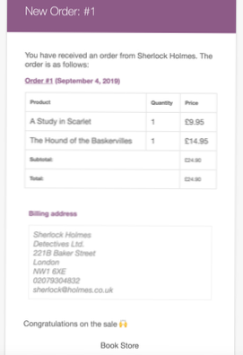 Come cambiare l'e-mail del nuovo ordine di WooCommerce?