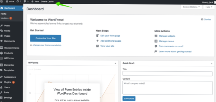 How to create a Wordpress Customizer Button to Clear a Cache?