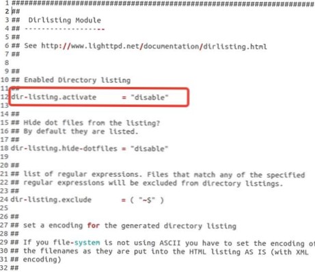 Come disabilitare l'accesso ai file della directory?