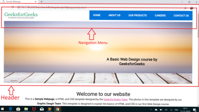 Hvordan vise javascript-banner i nettstedets overskrift?