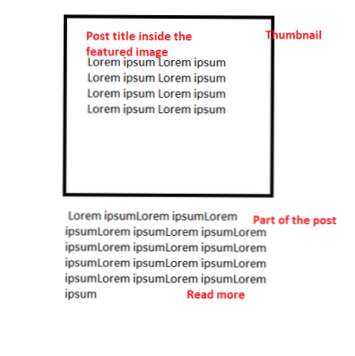 How to display post title inside thumbnail?