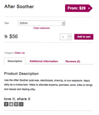 So zeigen Sie Woocommerce-Variationen Preise und Beschreibungen an