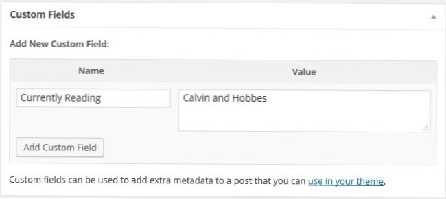 How to Find List of Available Custom Fields for Theme?