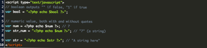 Jak předat proměnnou php do js v šabloně?