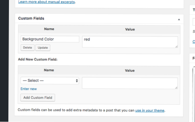 Hvordan oppdatere / sette inn egendefinerte felt (post meta) data med wordpress REST API?