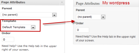 Mis 'atributos de publicación' no aparecen en mi instalación de WordPress