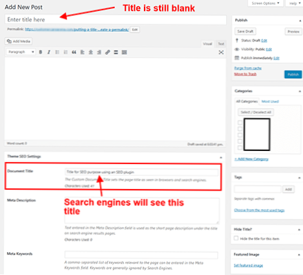 Siden på mit indlæg mangler sidetitlen
