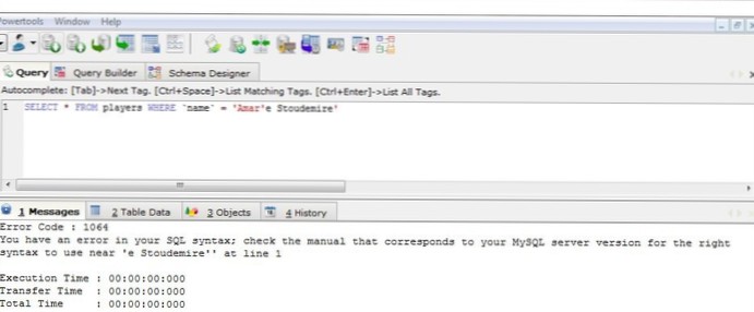 query mysql - come sfuggire all'apostrofo?