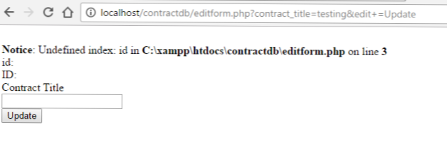 PHP-merknad Uidentifisert indeks