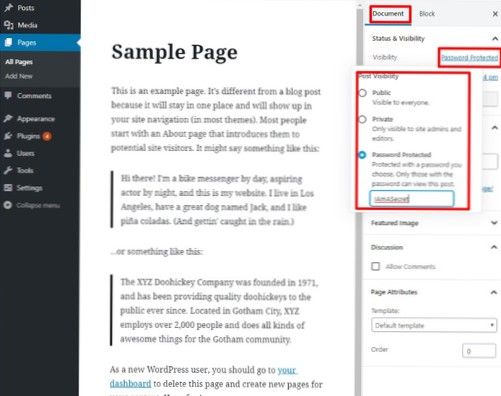 Problema ao proteger uma página com uma senha