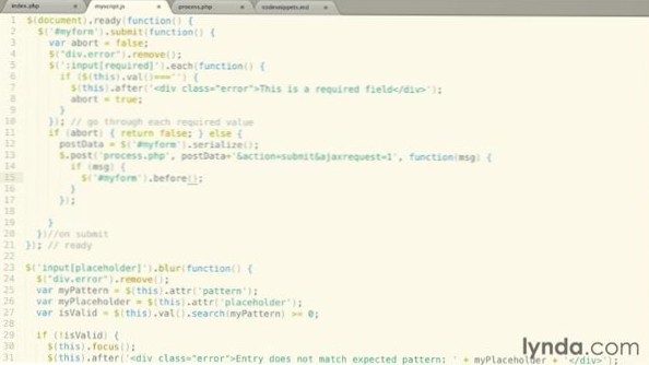 elaborazione dei dati del modulo con ajax