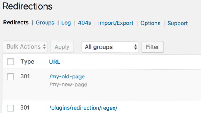 Omdiriger en WP til en annen med all URL