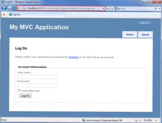 Viderekoble til hjemmesiden hvis du vil forlate intranettet [lukket]