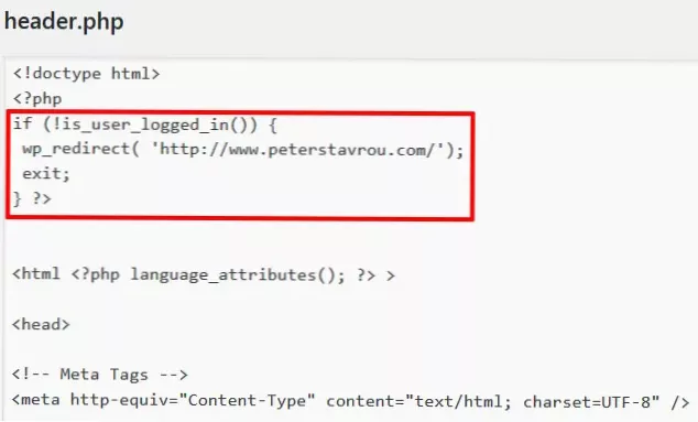 Přesměrovat uživatele, pokud není přihlášen