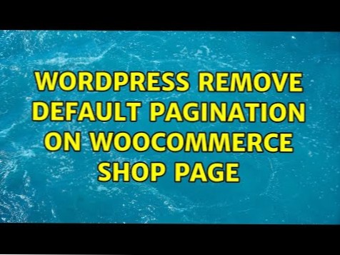 Entfernen Sie die Standard-Paginierung auf der Woocommerce-Shop-Seite