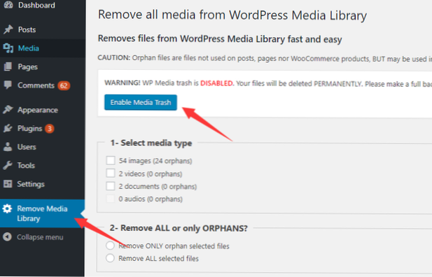 Odstranit obrázek z příspěvku také odstraní fotografii z knihovny médií