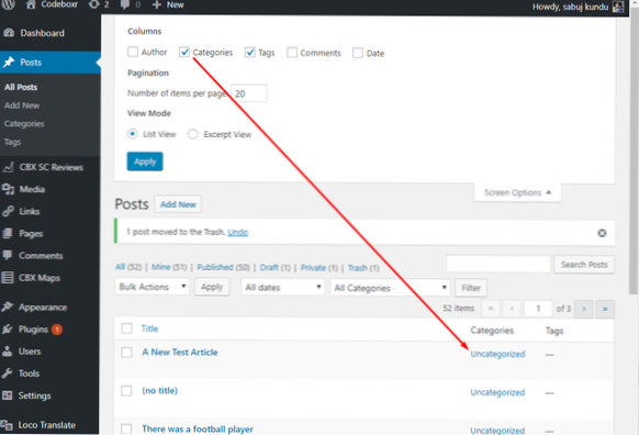 Mostra titolo tassonomia personalizzata