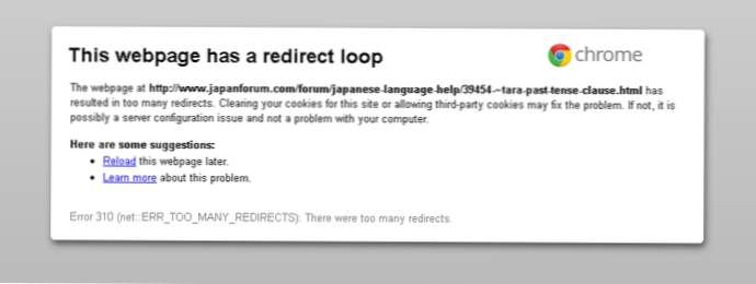 Stuck In a Redirect Loop