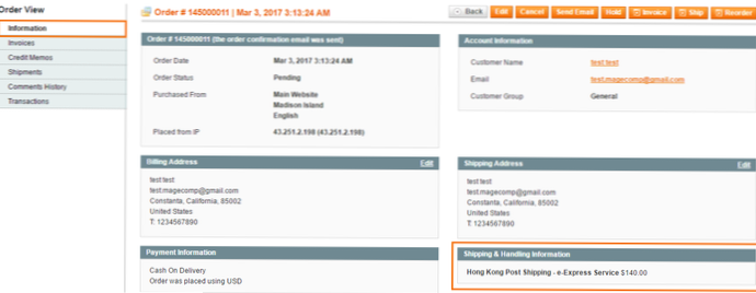 Informazioni di supporto nel backend