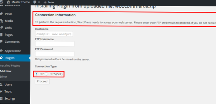 Kunne ikke installere wordpress-tema uden ftp-bruger