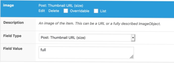 use a Thumbnail size in post