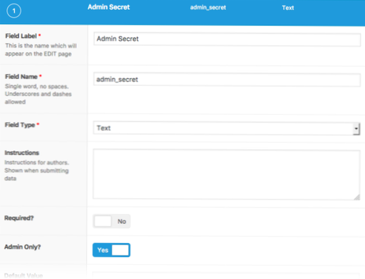 Utiliser ACF pour afficher les données sur toutes les pages