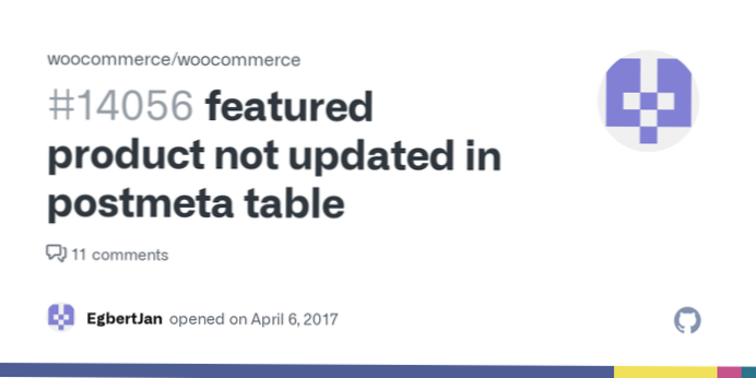 Warum wird das vorgestellte Produkt in der Postmeta-Tabelle in Woocommerce nicht aktualisiert??