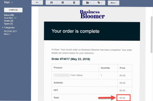 Woocommerce Voorkom het verzenden van e-mail wanneer de bestelling voltooid is