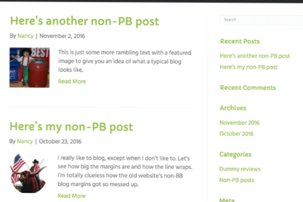 Stránka indexu archivu WordPress