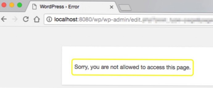Wp-admin is giving me an error “Sorry, you are not allowed to access this page.”. I do have access to the wp-admin besides the dashboard itself